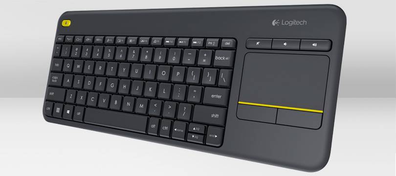 Rca Informatique - image du produit : WIRELESS TOUCH KEYBOARD K400 PLUS BLACK (GERMAN) K400+ BLACK