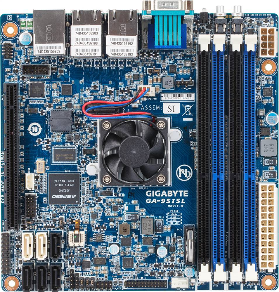 Rca Informatique - image du produit : INTEL MB GA-9SISL C2750 4XDIMM 4X1GBE 2XSATA3 4XSATA2 1XPCIE3