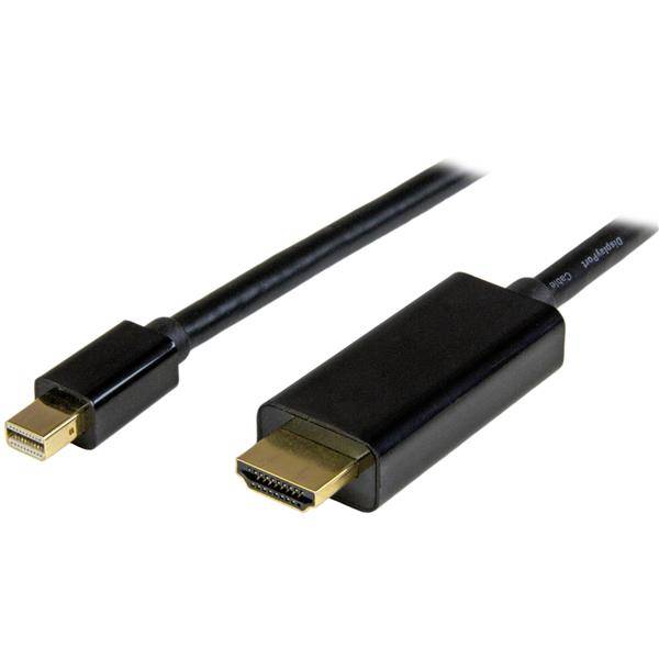 Rca Informatique - Image du produit : CABLE ADAPTATEUR MINI DP VERS HDMI DE 1 M - M/M - 4K - NOIR