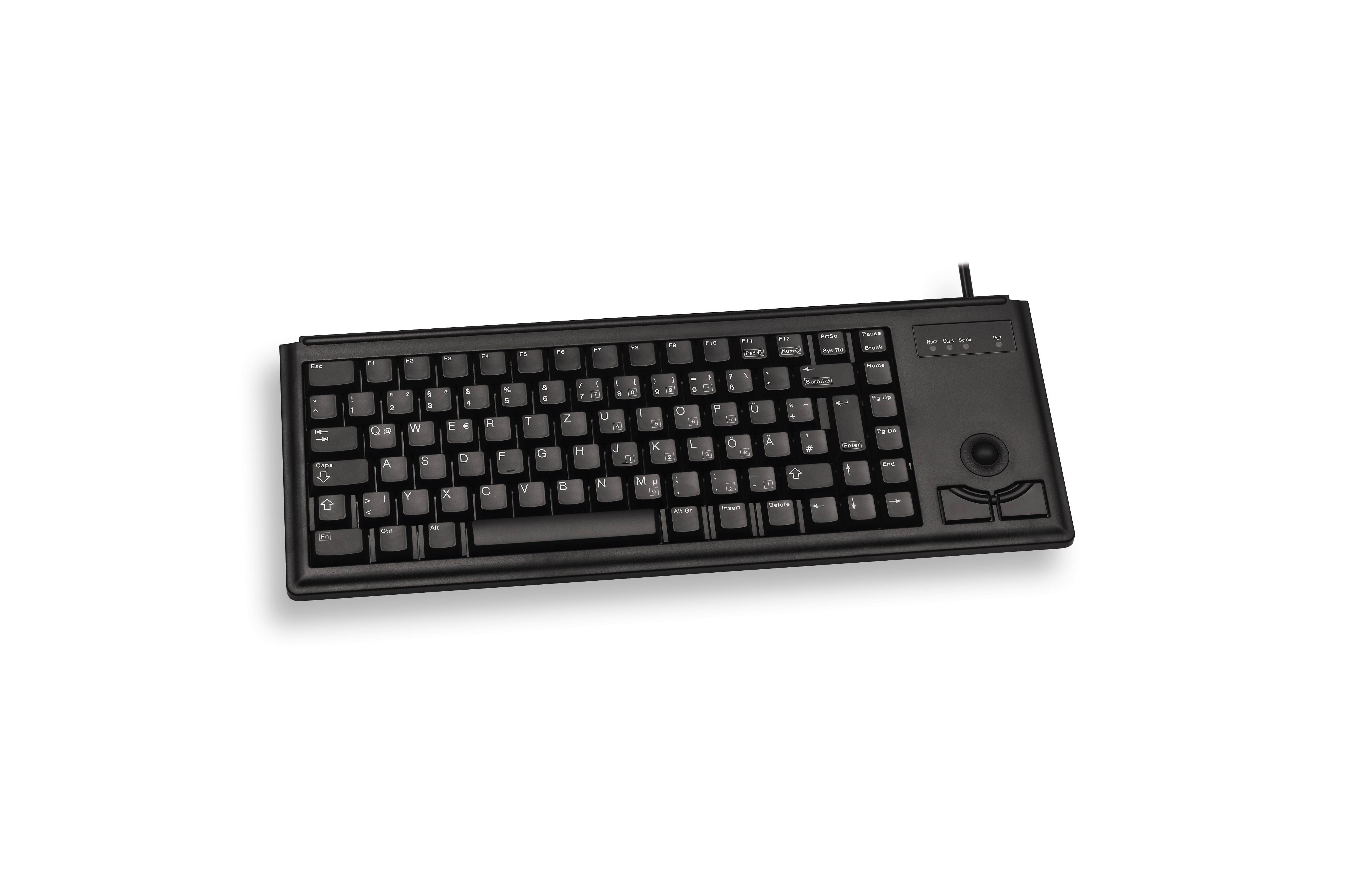 Rca Informatique - image du produit : CHERRY G84-4400 BLACK KEYBOARD USB TRACKBALL