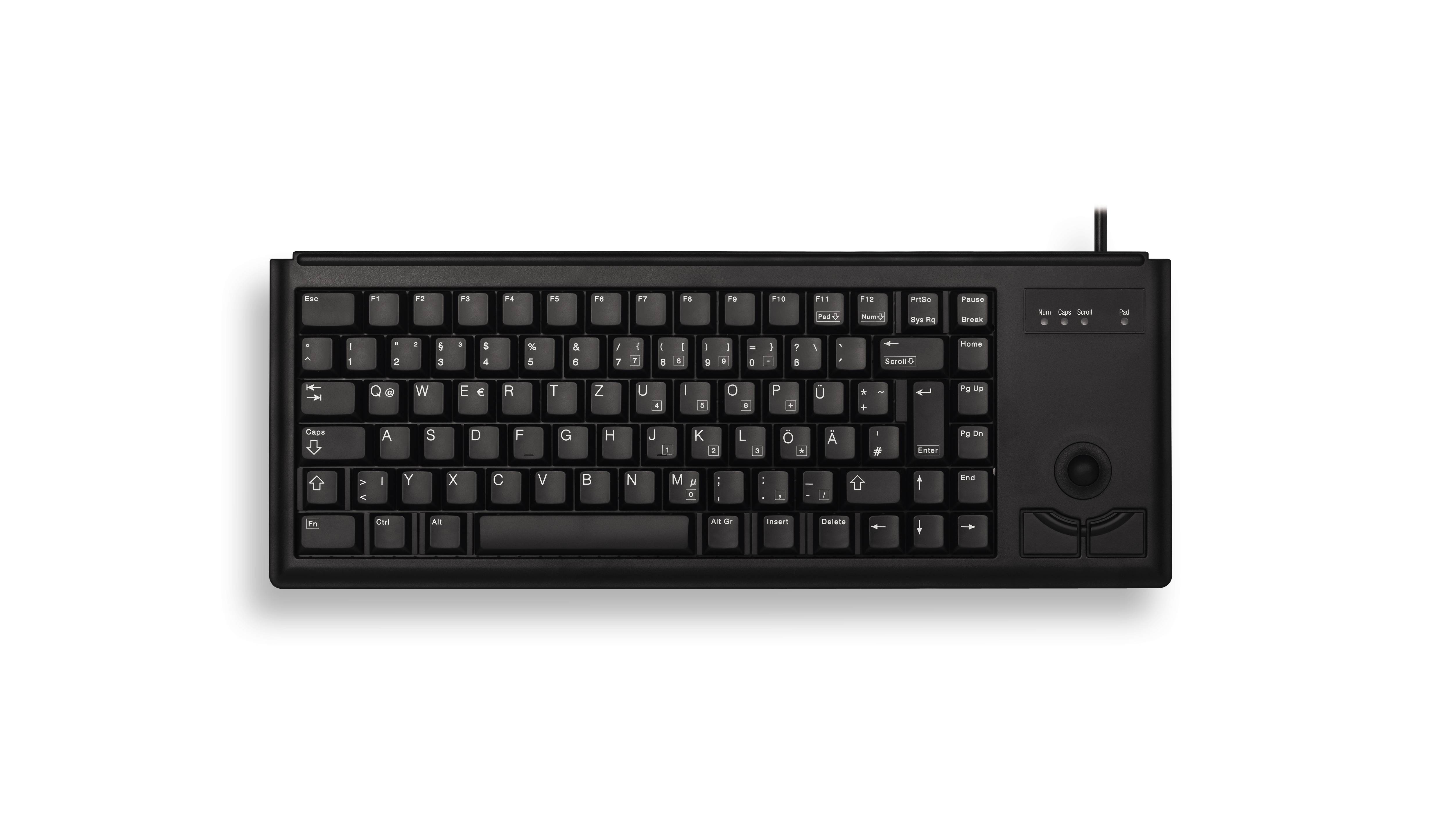 Rca Informatique - Image du produit : CHERRY G84-4400 BLACK KEYBOARD USB TRACKBALL