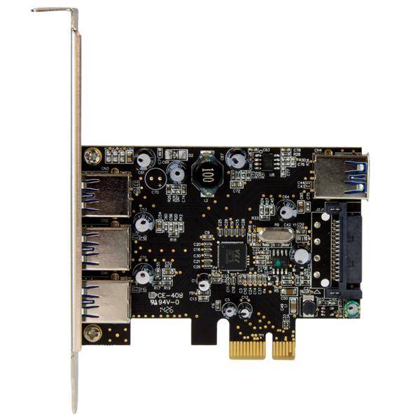 Rca Informatique - image du produit : CARTE CONTROLEUR PCIE A 4 PORTS USB 3.0 AVEC UASP - 3 EXT 1 INT