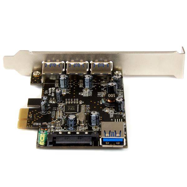 Rca Informatique - image du produit : CARTE CONTROLEUR PCIE A 4 PORTS USB 3.0 AVEC UASP - 3 EXT 1 INT