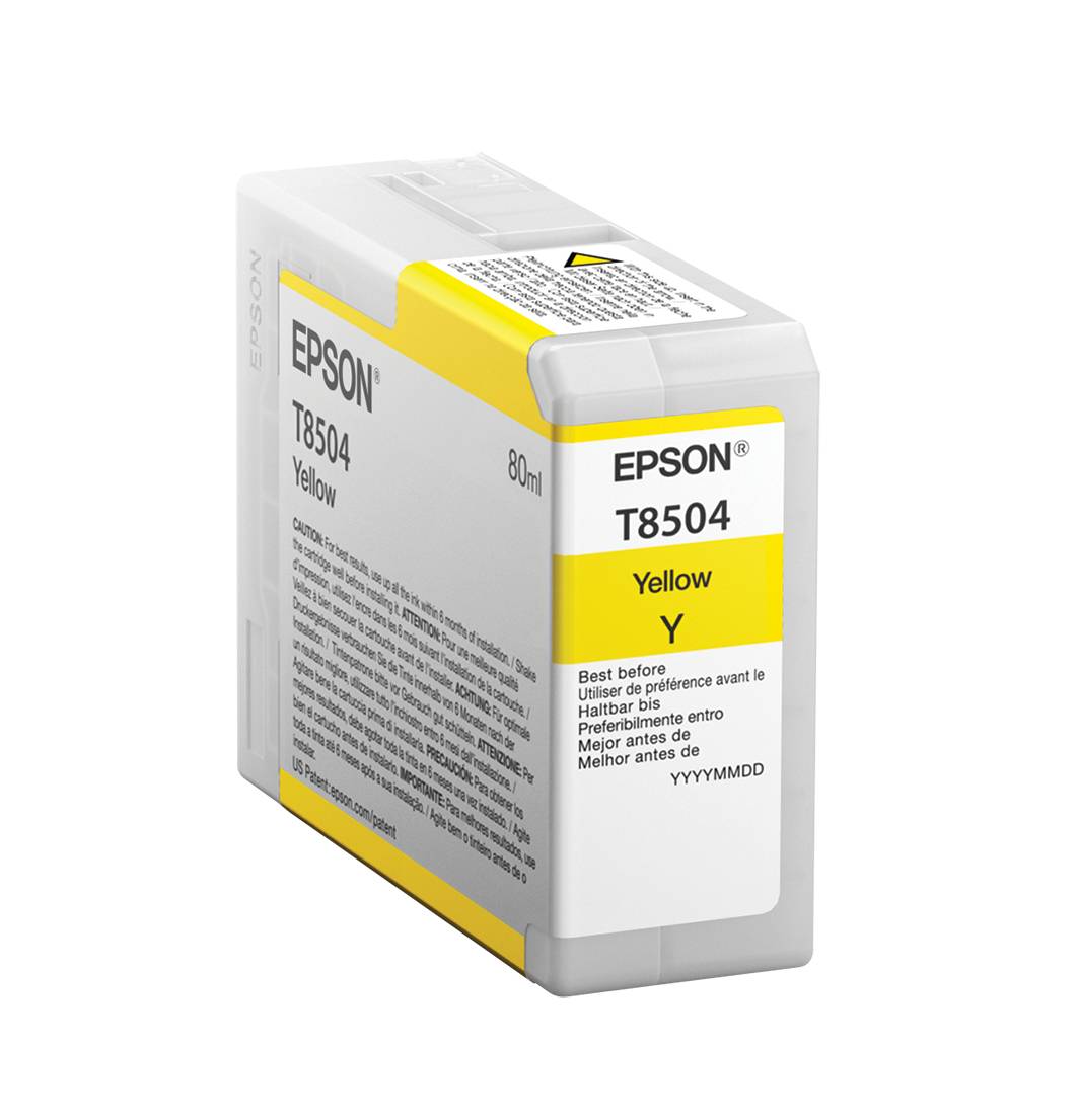 Rca Informatique - Image du produit : SINGLEPACK YELLOW T850400 ULTRACHROME HD INK 80ML