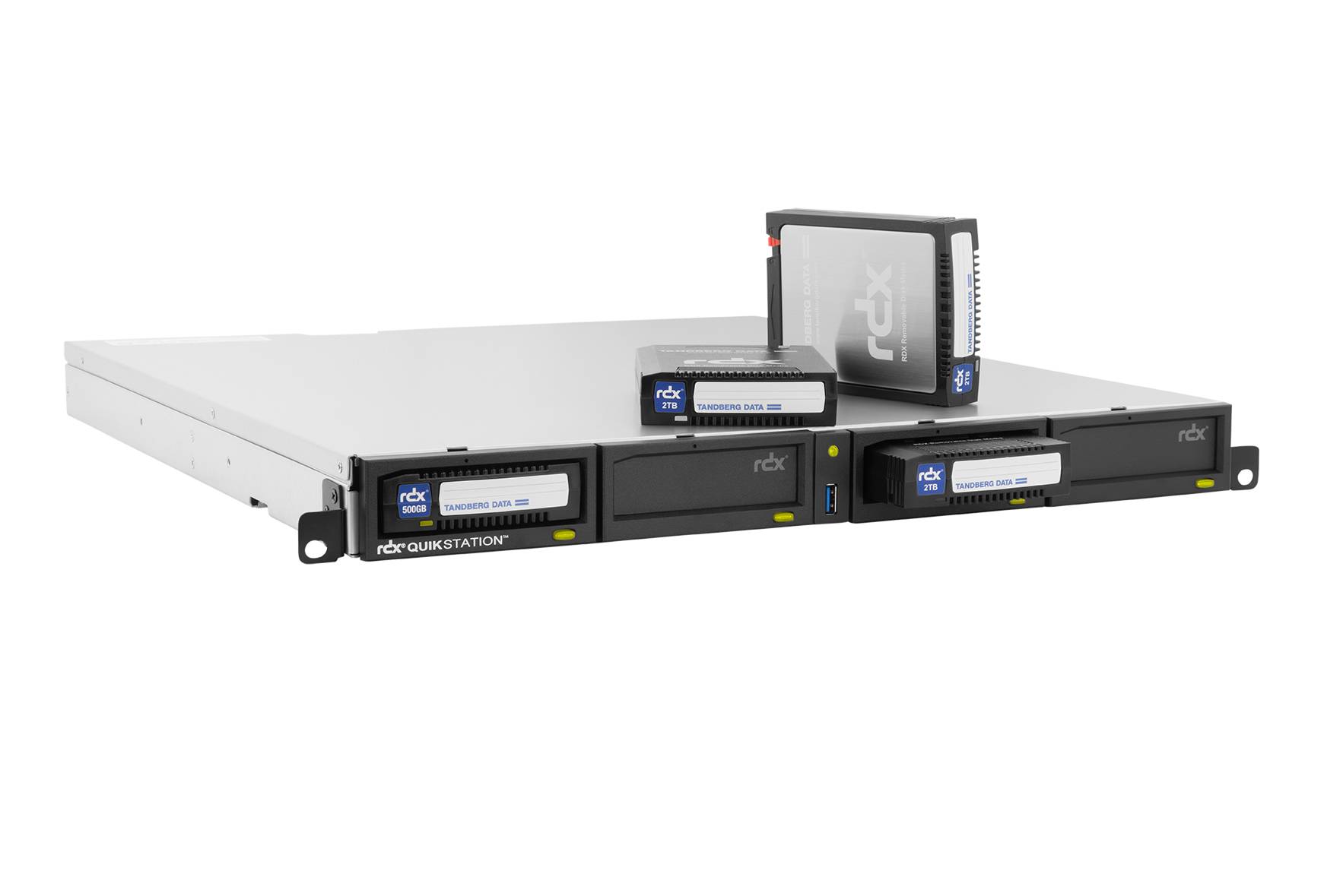 Rca Informatique - image du produit : RDX QUIKSTATION 4 1U RACKMOUNT 4-DOCK 1GBE-ATTACHED DISK ARRAY