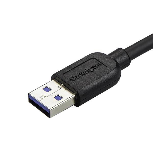 Rca Informatique - image du produit : CABLE USB 3.0 SLIM A VERS MICRO B A ANGLE DROIT DE 2 M - 5 GB/S