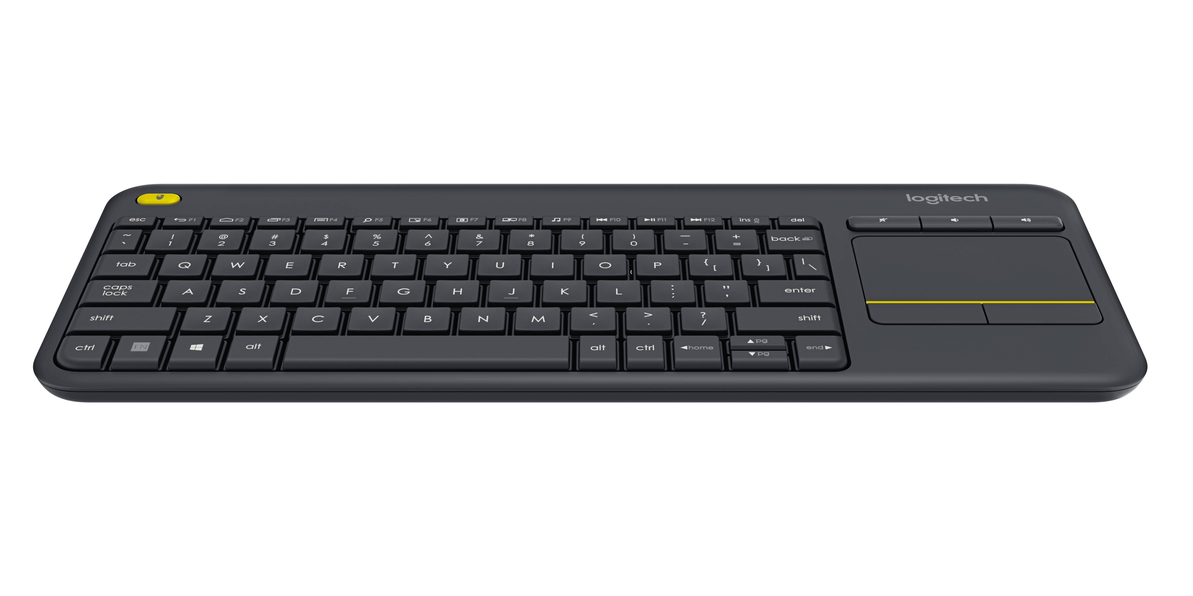 Rca Informatique - image du produit : WIRELESS TOUCH KEYBOARD K400 BLACK PLUS