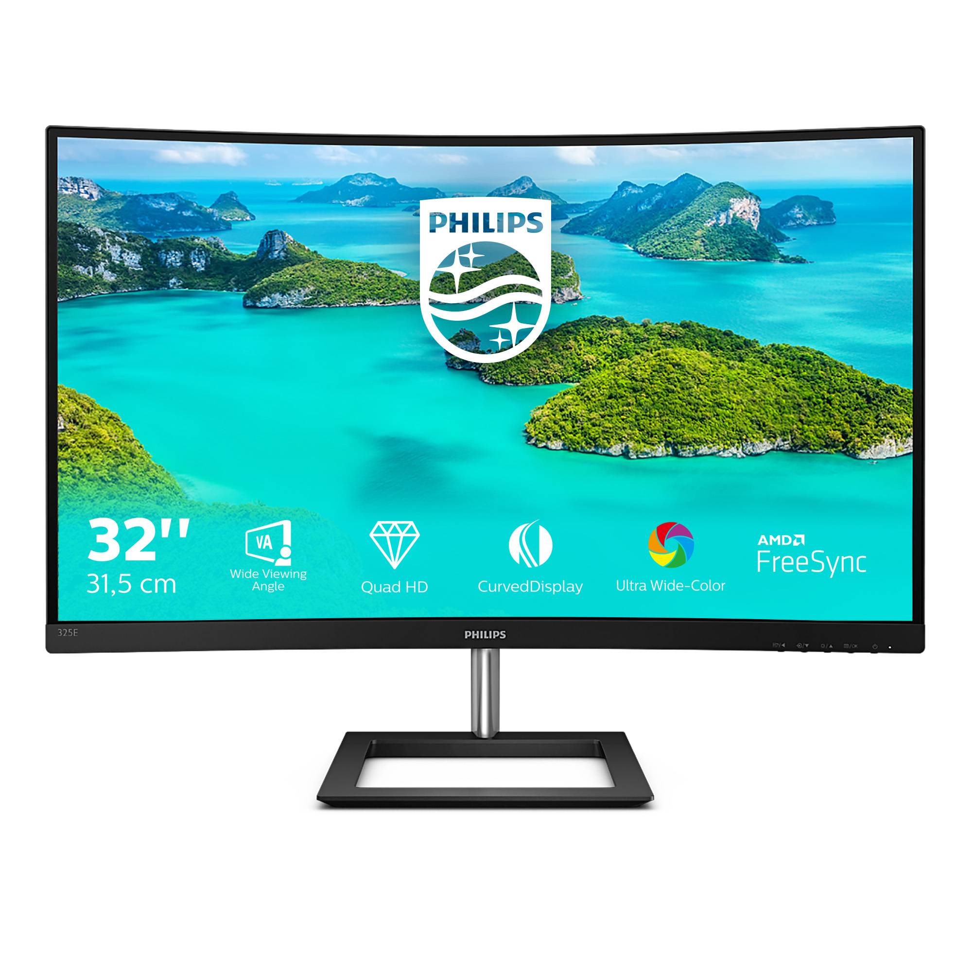 Rca Informatique - image du produit : 32IN LED 2560X1440 16:9 4MS 325E1C/00 3000:1 VGA/DP/HDMI