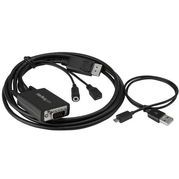 Rca Informatique - image du produit : CABLE ADAPTATEUR DISPLAYPORT VERS VGA DE 2 M AVEC AUDIO