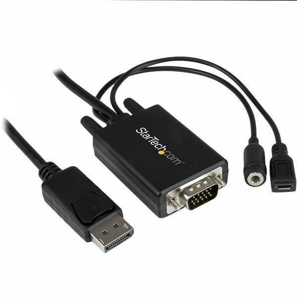 Rca Informatique - Image du produit : CABLE ADAPTATEUR DISPLAYPORT VERS VGA DE 2 M AVEC AUDIO