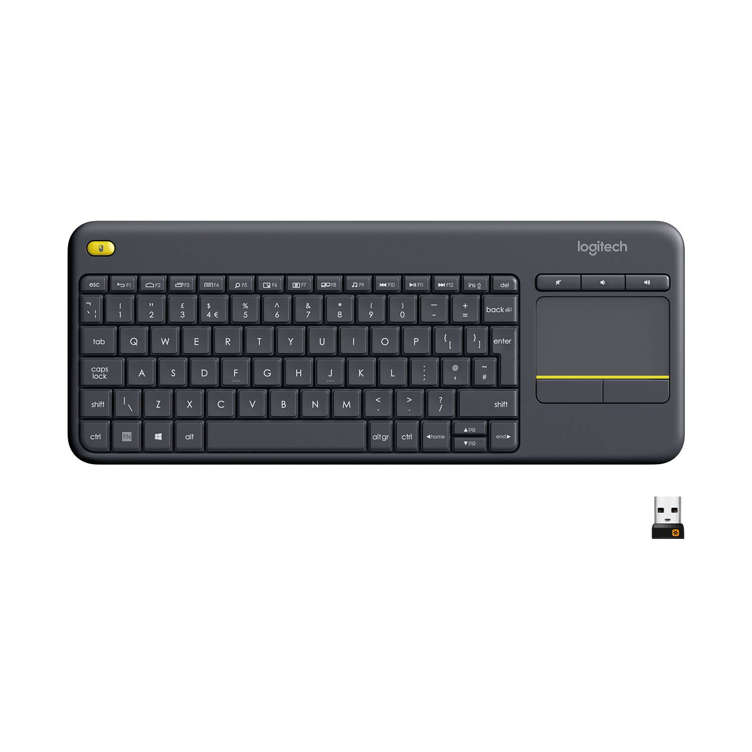 Rca Informatique - image du produit : WIRELESS TOUCH KEYBRD K400 PLUS BLACK