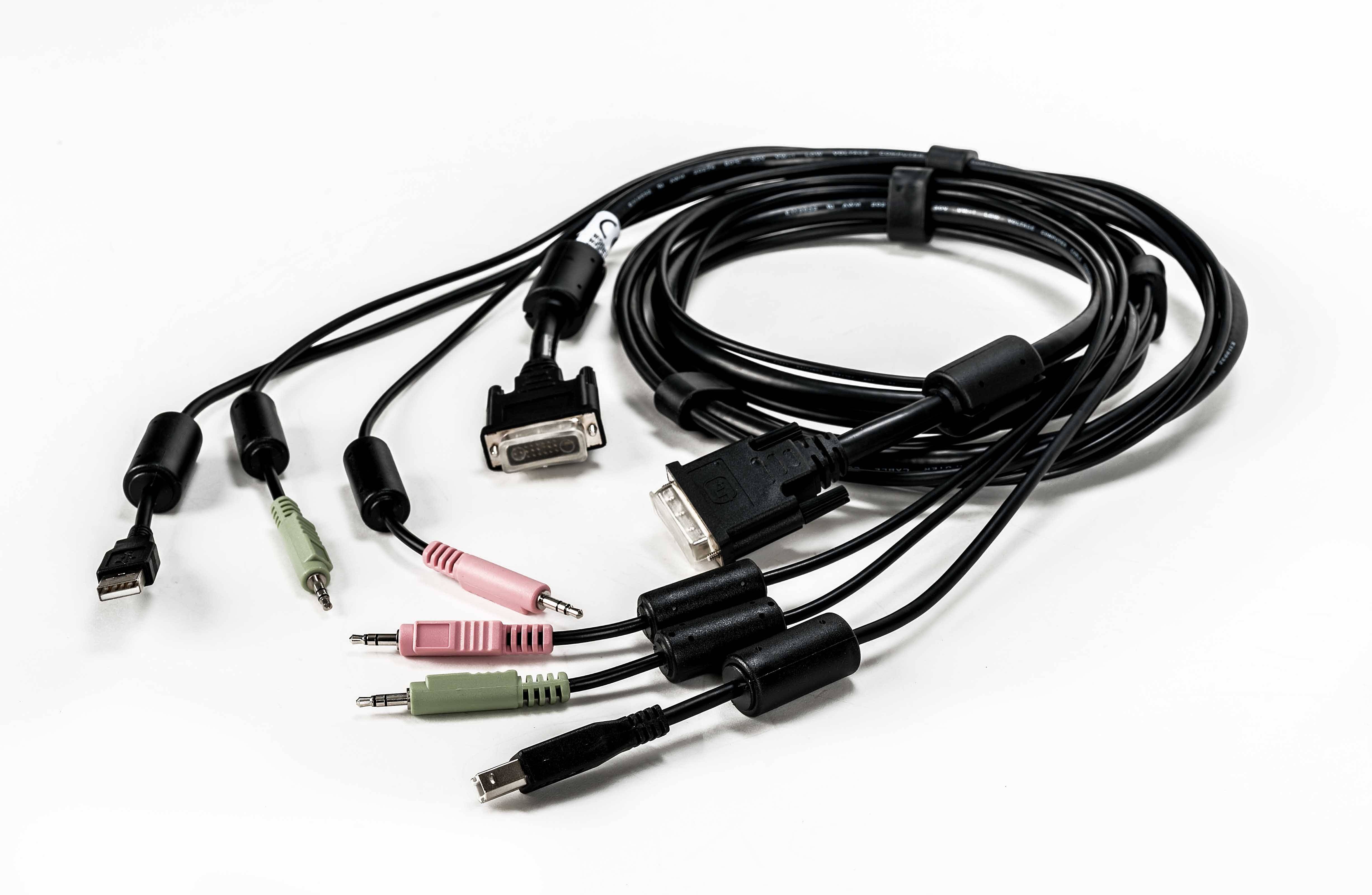 Rca Informatique - image du produit : CABLEASSY1 DVI I 1 USB 2 AUDIO6FT SV220 SV240