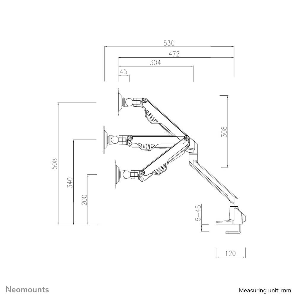 Rca Informatique - image du produit : NEWSTAR FLAT SCREEN DESK MOUNT (CLAMP/GROMMET) BLACK 10-32IN