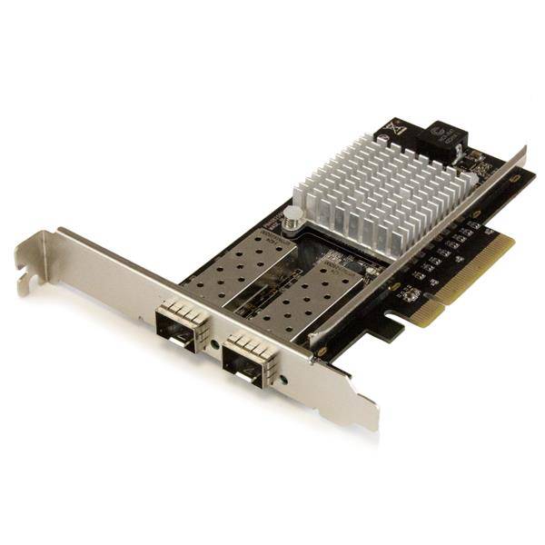 Rca Informatique - image du produit : CARTE RESEAU PCIE 2 PORTS FIBRE OPTIQUE 10 GBE - SFP+ OUVERT