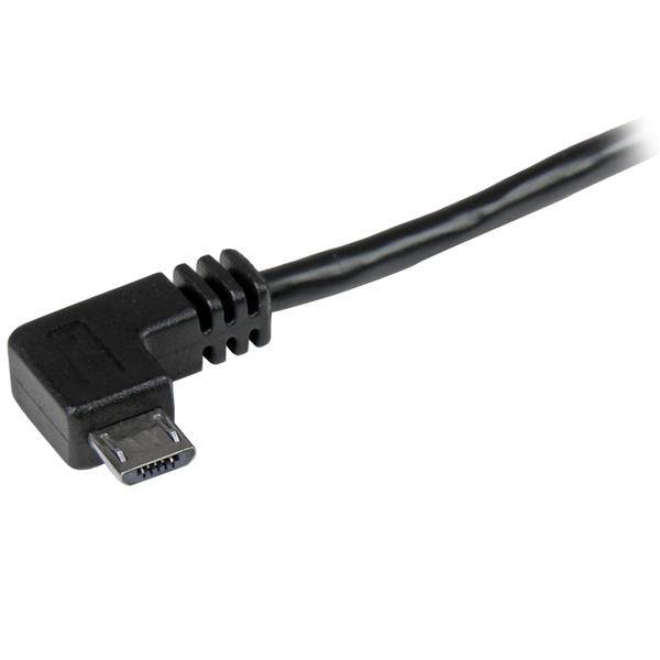 Rca Informatique - image du produit : CABLE USB A VERS MICRO B DE 1 M AVEC CONNECTEURS A ANGLE DROIT