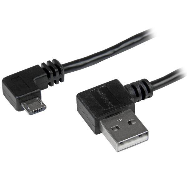 Rca Informatique - Image du produit : CABLE USB A VERS MICRO B DE 1 M AVEC CONNECTEURS A ANGLE DROIT