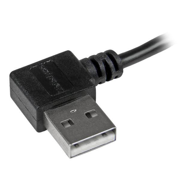 Rca Informatique - image du produit : CABLE USB A VERS MICRO B DE 2 M AVEC CONNECTEURS A ANGLE DROIT
