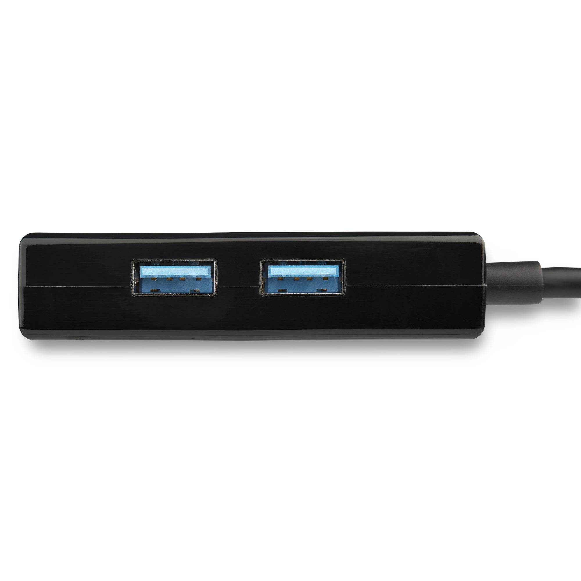 Rca Informatique - image du produit : ADAPTATEUR RESEAU USB 3.0 VERS GBE AVEC HUB USB A 2 PORTS