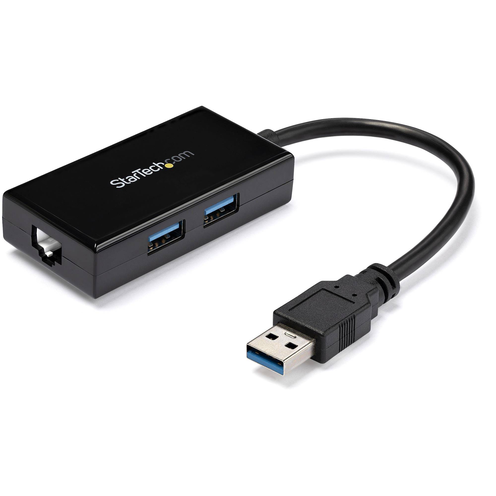 Rca Informatique - Image du produit : ADAPTATEUR RESEAU USB 3.0 VERS GBE AVEC HUB USB A 2 PORTS