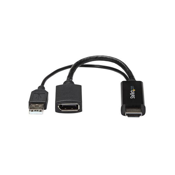 Rca Informatique - image du produit : CONVERTISSEUR HDMI VERS DP ALIMENTE PAR USB - M/F - 4K