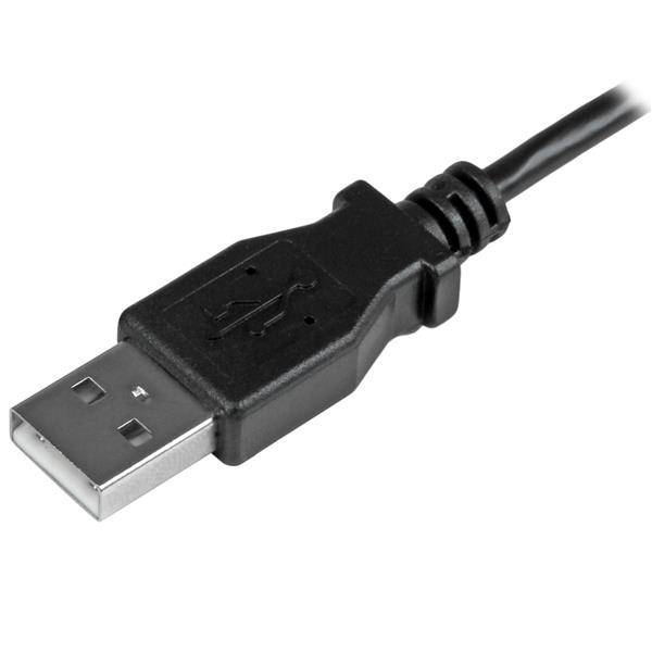 Rca Informatique - image du produit : CABLE DE CHARGE ET SYNC MICRO USB A ANGLE GAUCHE DE 1 M - M/M