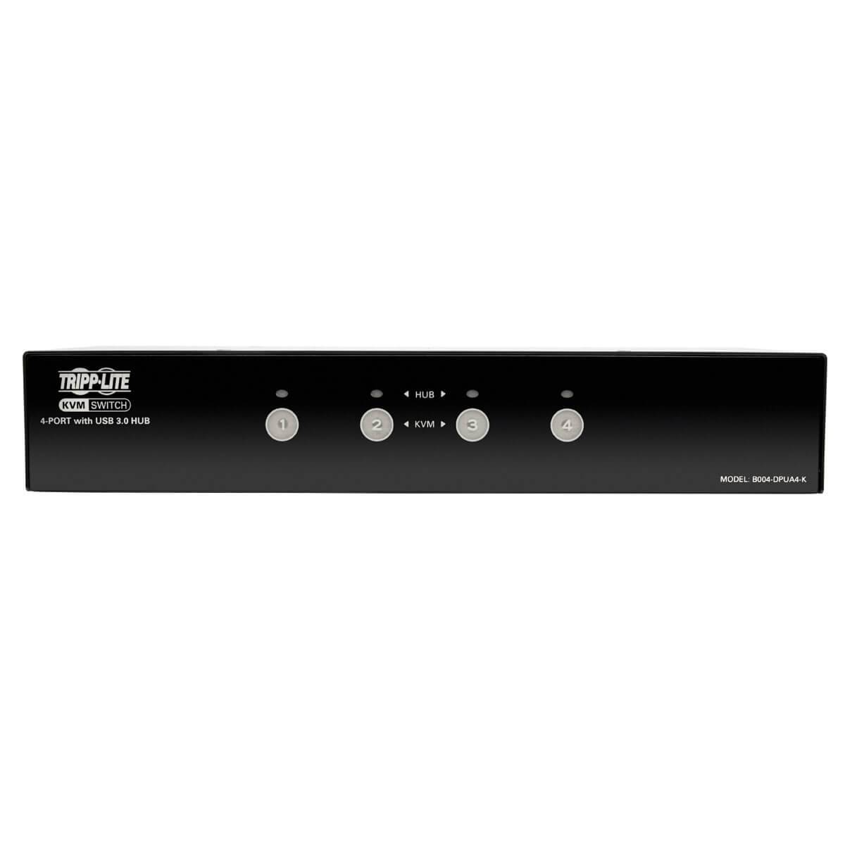 Rca Informatique - image du produit : 4-PORT DISPLAYPORT KVM SWITCH W/AUDIO/ CABLES AND USB 3.0 SUPE