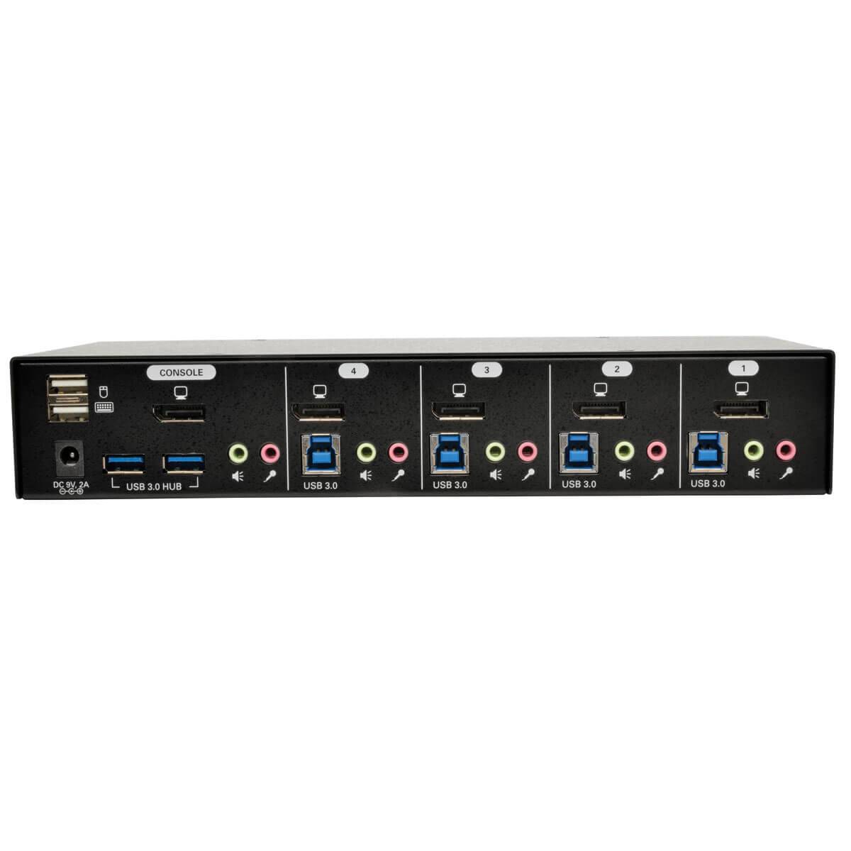 Rca Informatique - image du produit : 4-PORT DISPLAYPORT KVM SWITCH W/AUDIO/ CABLES AND USB 3.0 SUPE