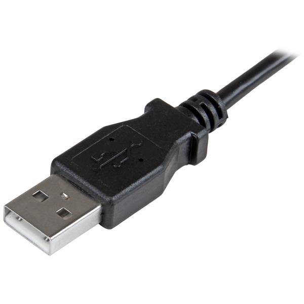Rca Informatique - image du produit : CABLE DE CHARGE ET SYNC MICRO USB A ANGLE DROIT DE 1 M - M/M