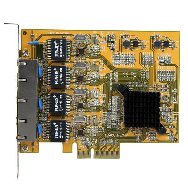 Rca Informatique - image du produit : CARTE RESEAU PCI EXPRESS A 4 PORTS GIGABIT ETHERNET