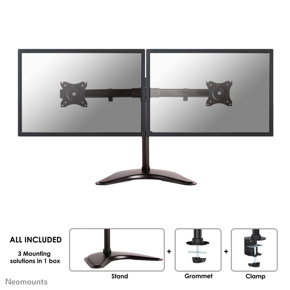 Rca Informatique - Image du produit : DESK MOUNT DUAL 19-27IN BLACK STND/CLMP/GRM.M16KG.75X75TO100X1