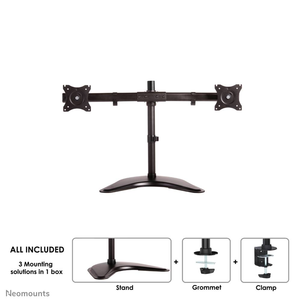 Rca Informatique - image du produit : DESK MOUNT DUAL 19-27IN BLACK STND/CLMP/GRM.M16KG.75X75TO100X1