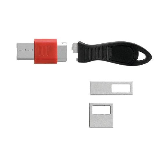 Rca Informatique - image du produit : USB PORT LOCK WITH BLOCKERS MOQ- BUYER