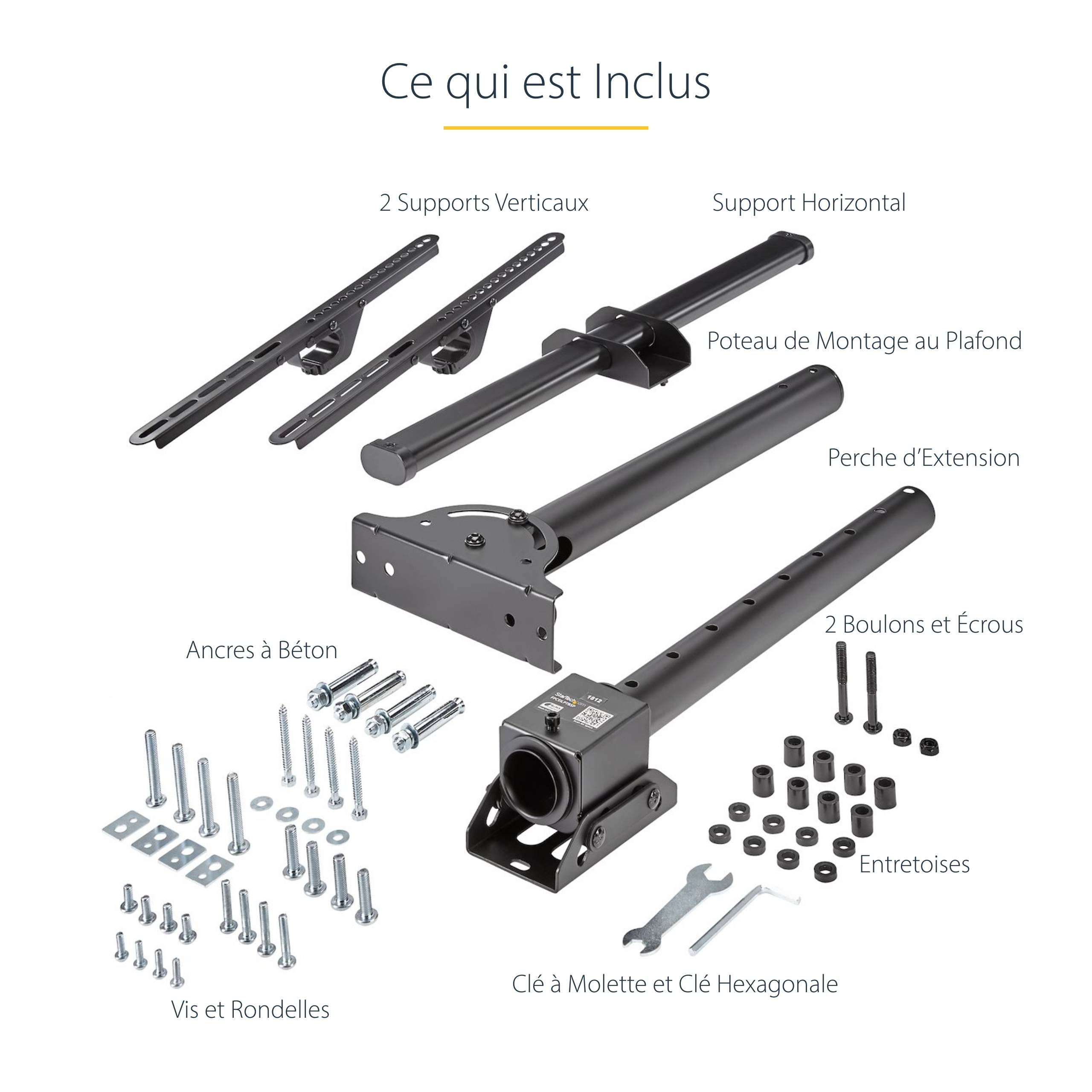 Rca Informatique - image du produit : SUPPORT PLAFOND COURT POUR TV A ECRAN PLAT DE 37 A 70