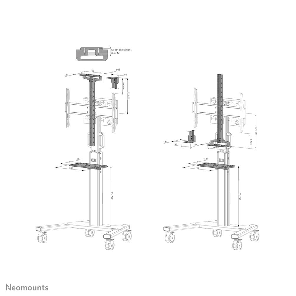 Rca Informatique - image du produit : NEOMOUNTS SELECT VIDEOBAR KIT CAM-/AV SHELF (INCL.BOSE VB1/BOS