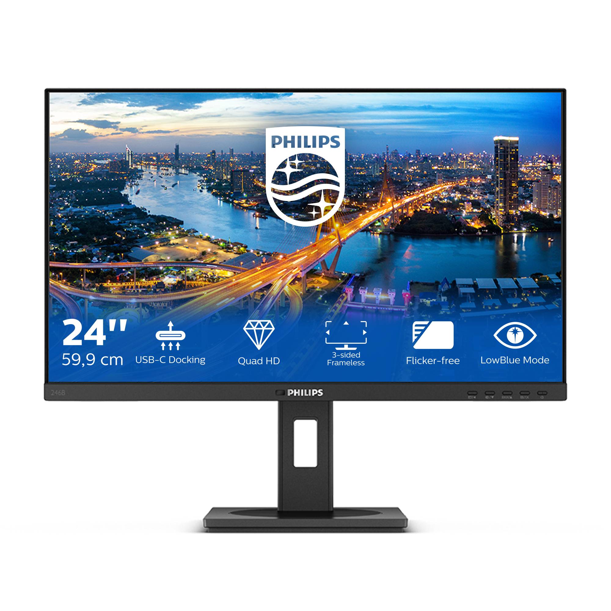 Rca Informatique - image du produit : MONITOR 24IN 16:9 UFHD IPS 2HDMI DP USB-C 2WX2 150MM