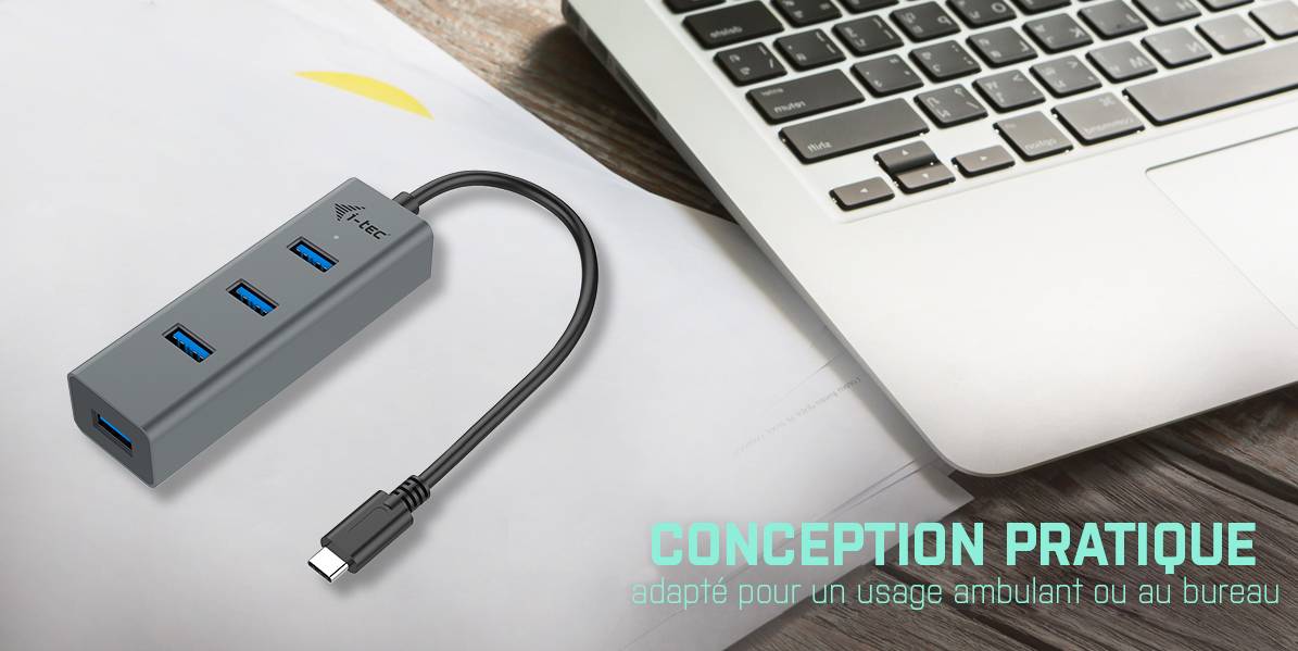 Rca Informatique - image du produit : I-TEC USB-C METAL 4-PORT HUB I-TEC USB-C METAL 4-PORT HUB