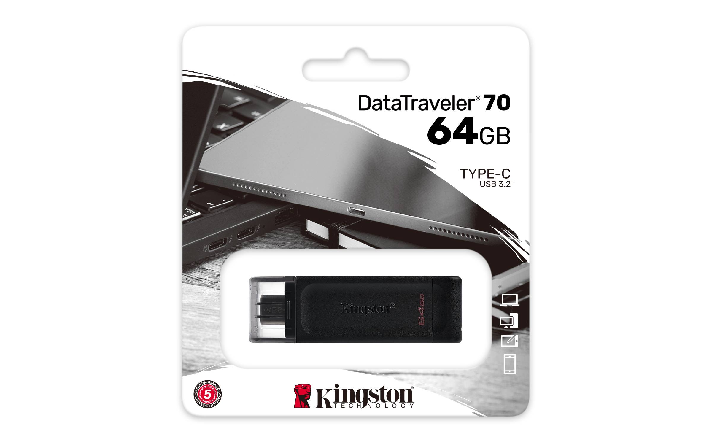 Rca Informatique - image du produit : 64GB USB 3.2 DATATRAVELER 70 USB TYPE-C