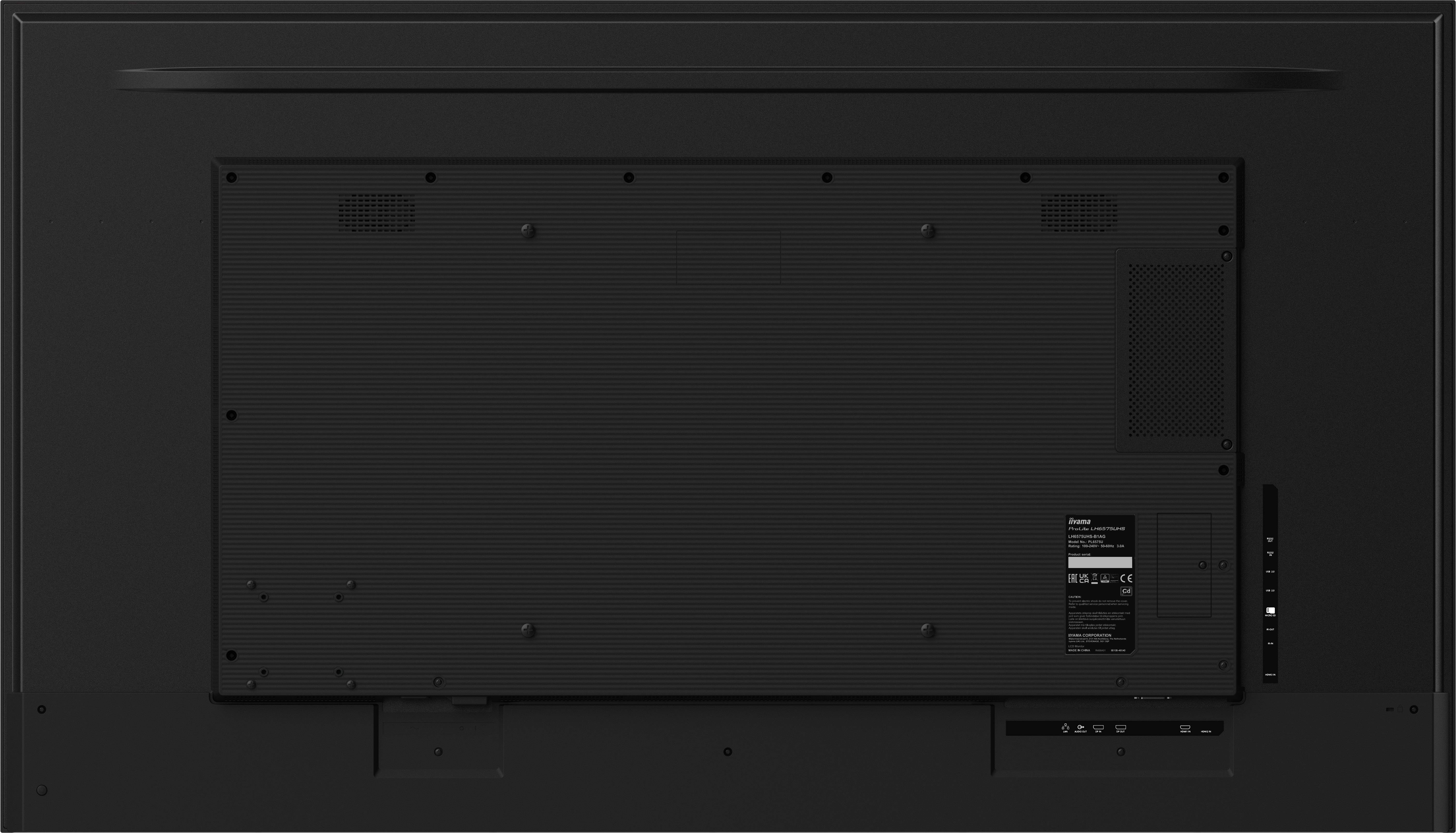 Rca Informatique - image du produit : LH6575UHS-B1AG 64.5IN IPS 4K 500CD/8MS/3HDMI/DP/2USB/RJ45/IR