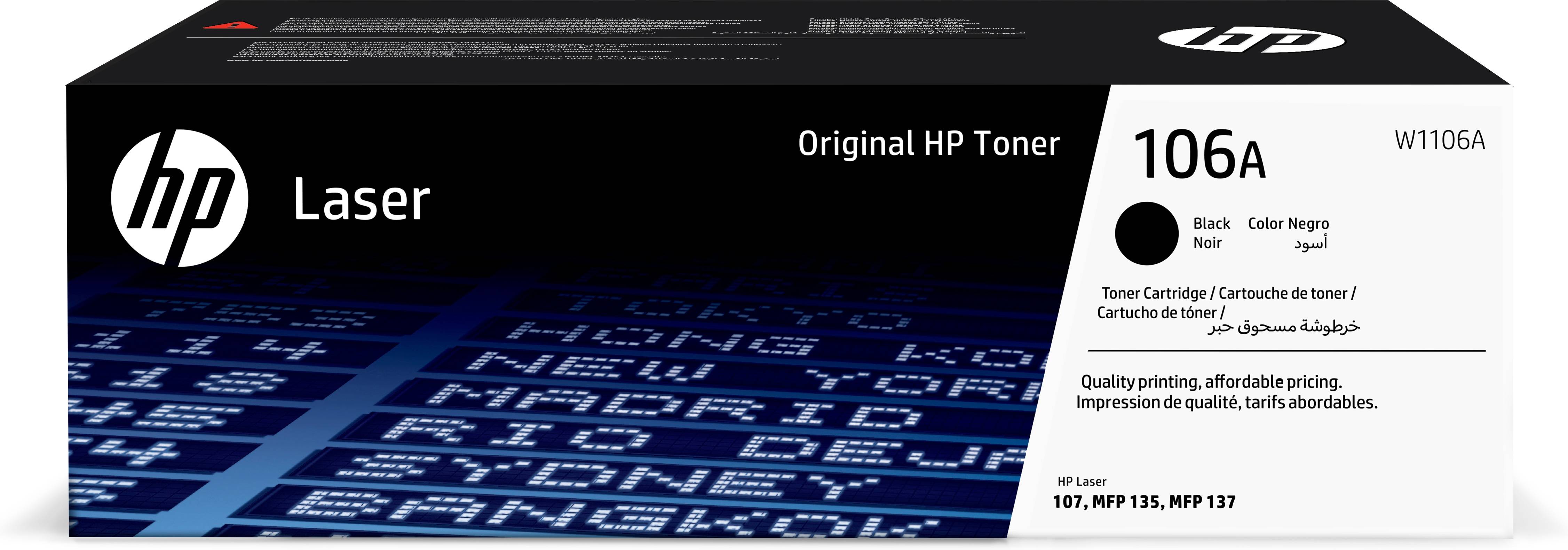 Rca Informatique - image du produit : HP106A BLACK ORG LASER TONER CARTRIDGE