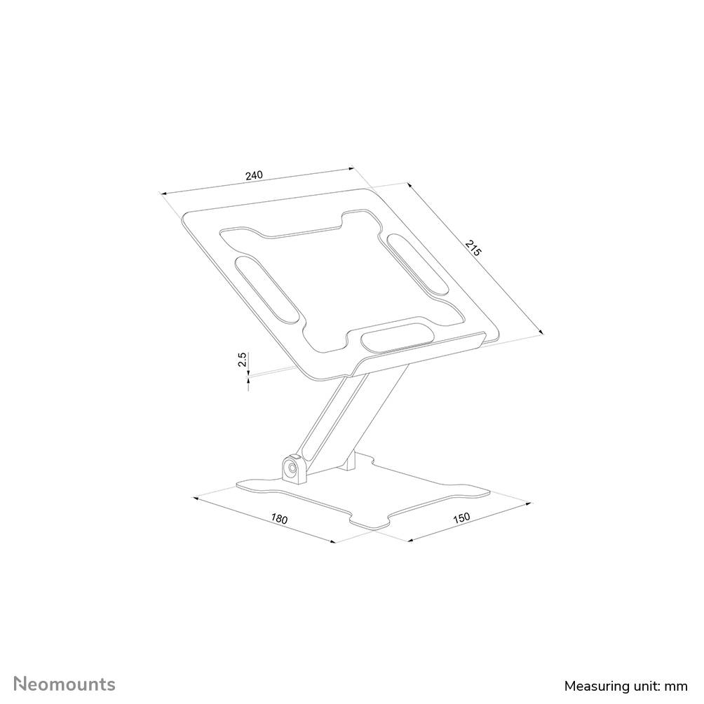 Rca Informatique - image du produit : NOTEBOOK DESK STAND ERGONOMIC PORTABLE HEIGHT ADJUST BLACK