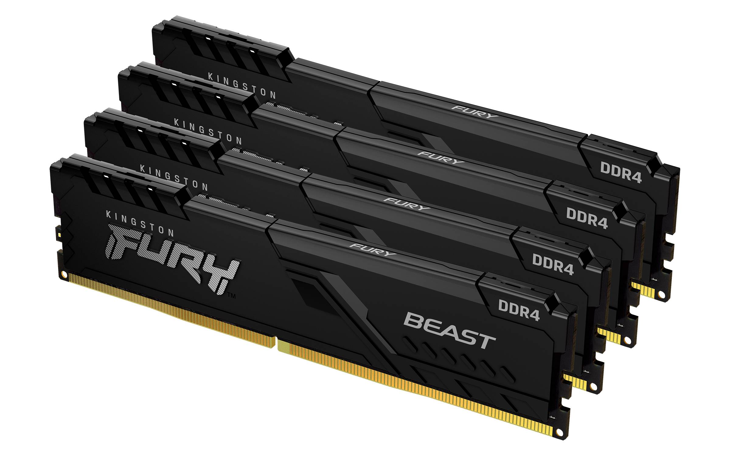 Rca Informatique - Image du produit : 16GB DDR4-2666MHZ CL16 DIMM (KIT OF 4) FURY BEAST BLACK