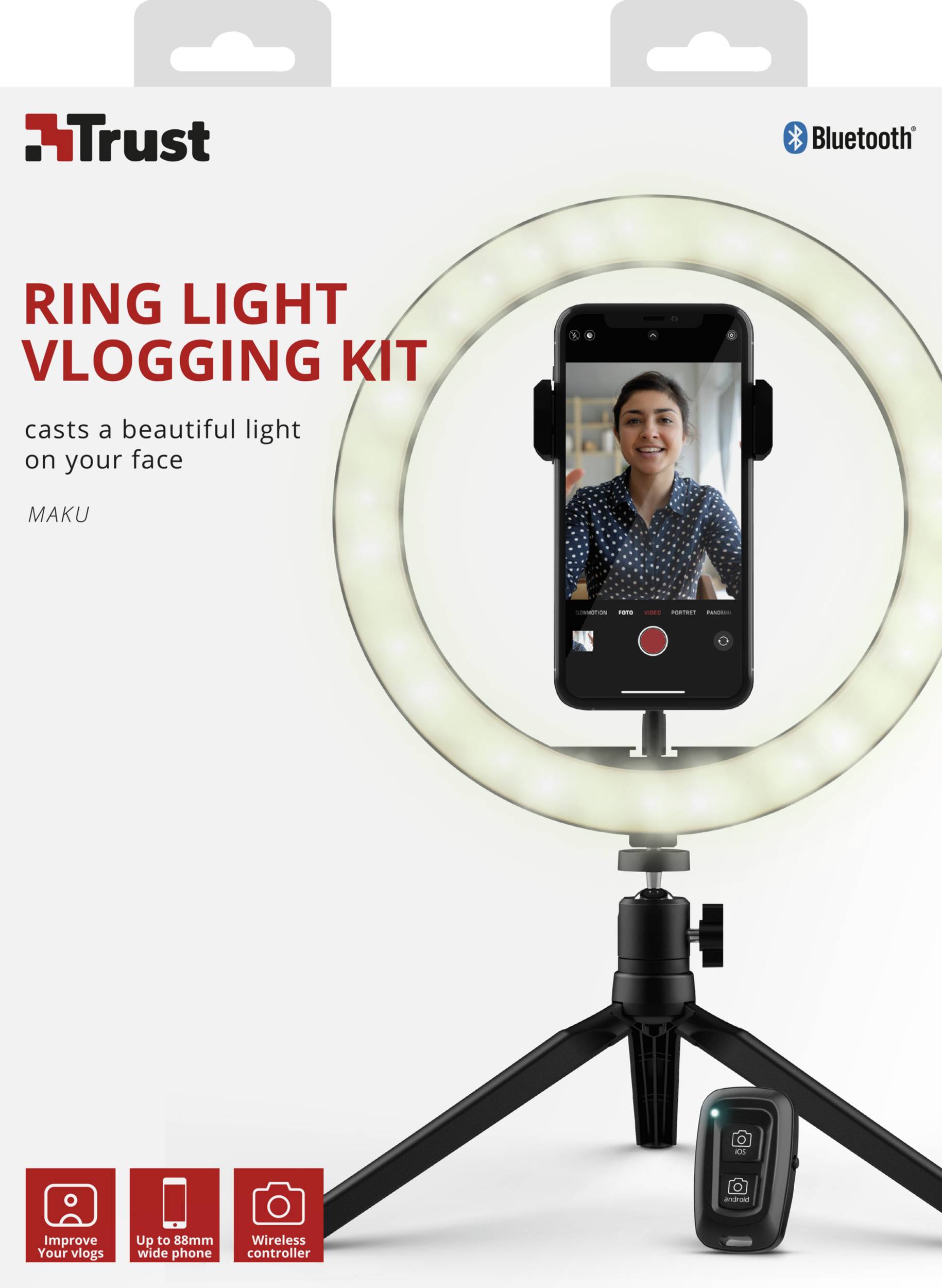 Rca Informatique - image du produit : MAKU VLOGGING KIT WITH LIGHT RING BQ 10