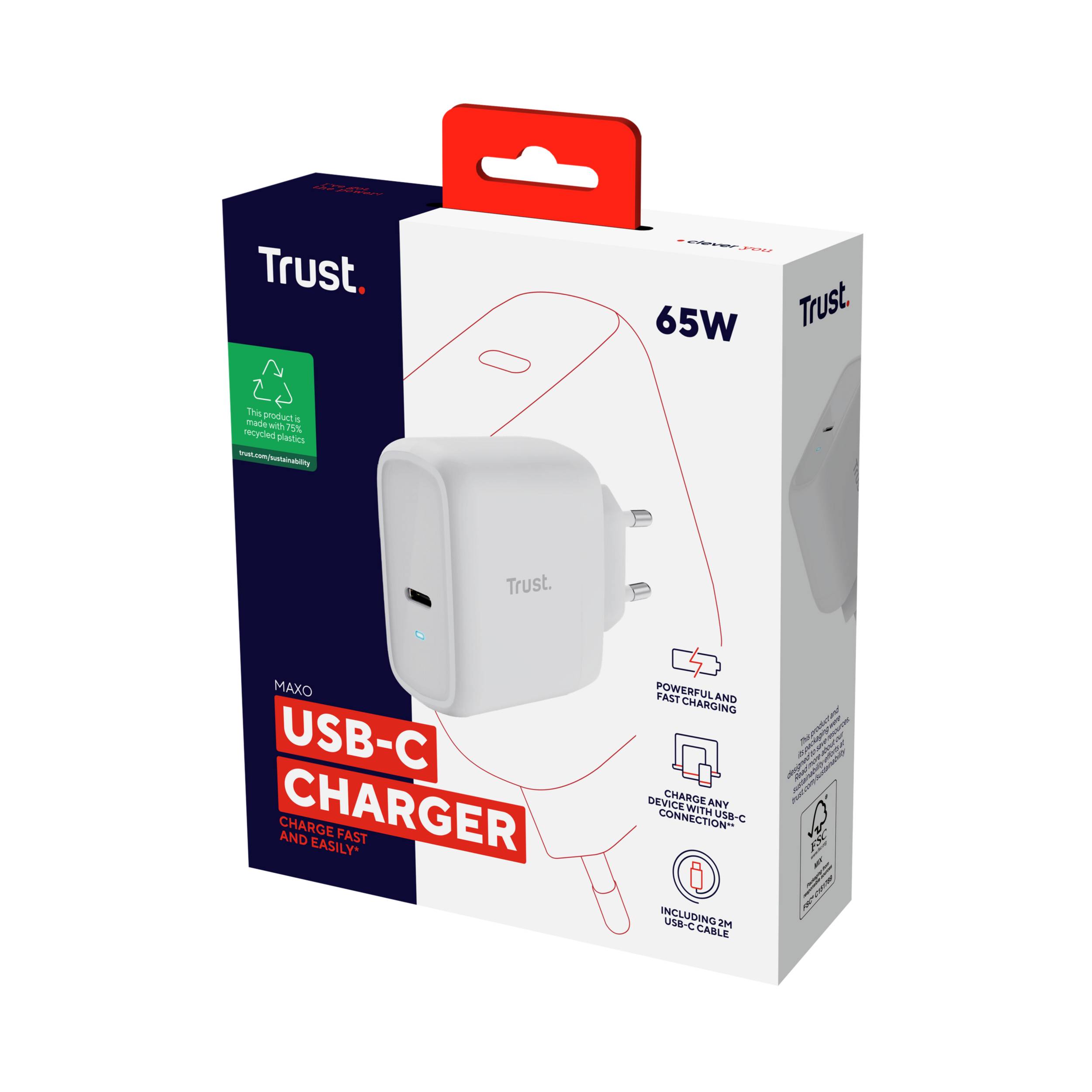 Rca Informatique - image du produit : MAXO 65W USB-C CHARGER WHT