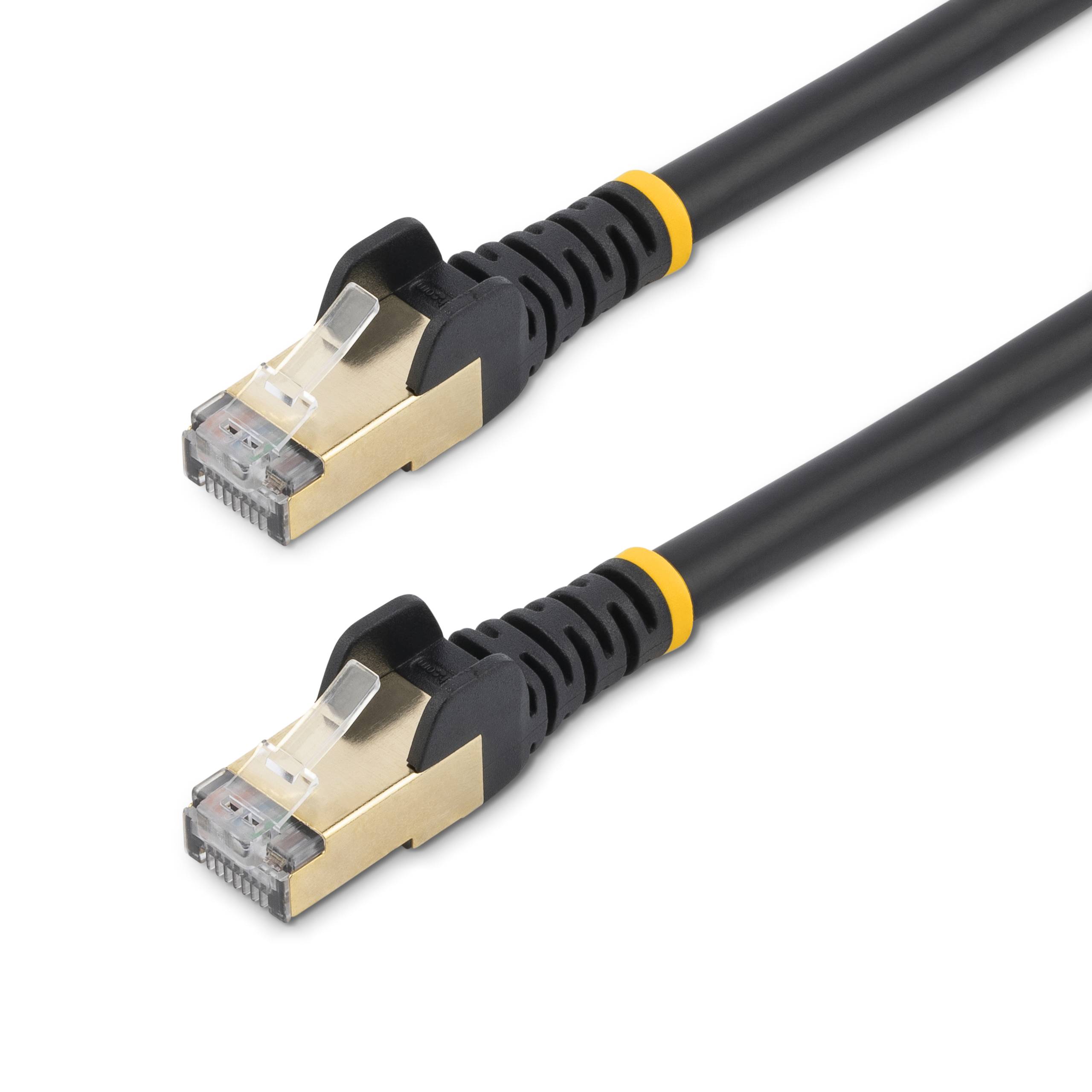 Rca Informatique - image du produit : 0.5M CAT6A PATCH CABLE BLACK CAT 6A NETWORK CABLE - STP