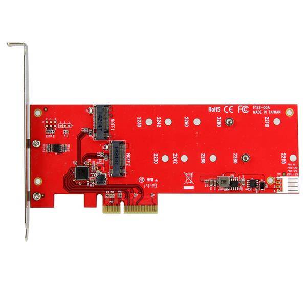 Rca Informatique - image du produit : CARTE CONTROLEUR PCI EXPRESS POUR 2 SSD M.2 NGFF SATA 6 GB/S