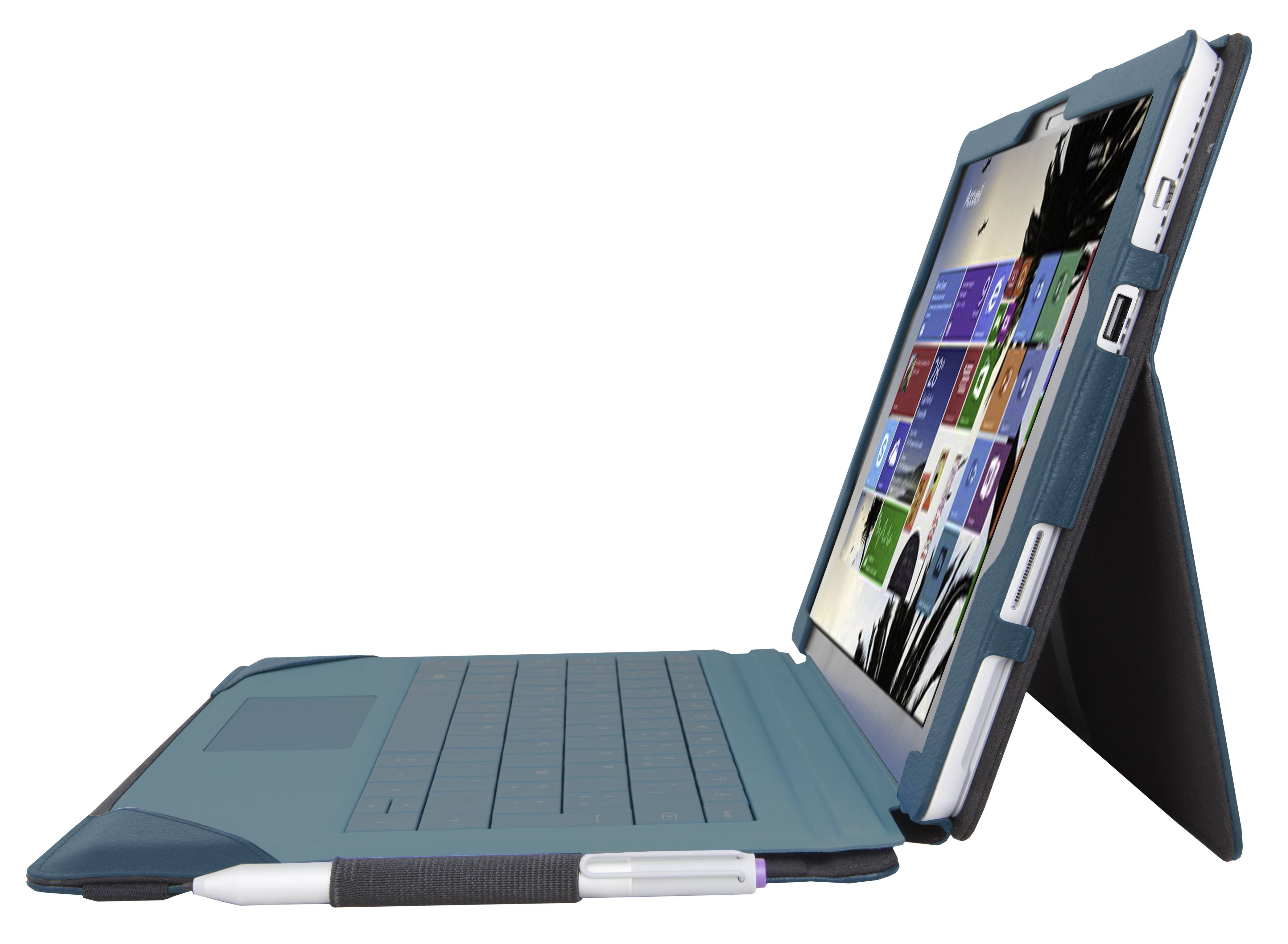 Rca Informatique - image du produit : ELEGANT FOLIO CASE FOR MICROSOF SURFACE PRO 4 - GREEN BLUE / TEA