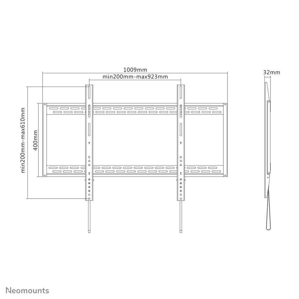 Rca Informatique - image du produit : WALL MOUNT FIXED 60-100IN. BLAC MAX 125KG.VESA200X200 TO 900X600