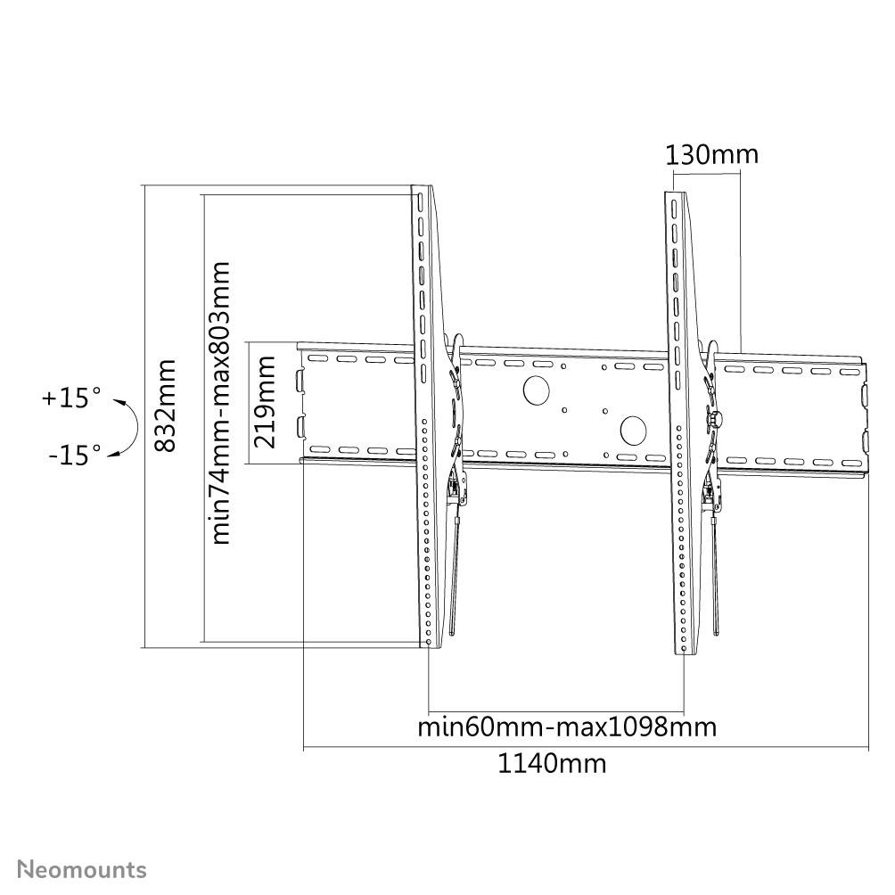 Rca Informatique - image du produit : WALL MOUNT 60-100IN TILT SILVER MAX125KG.VESA200X200 TO 1000X800