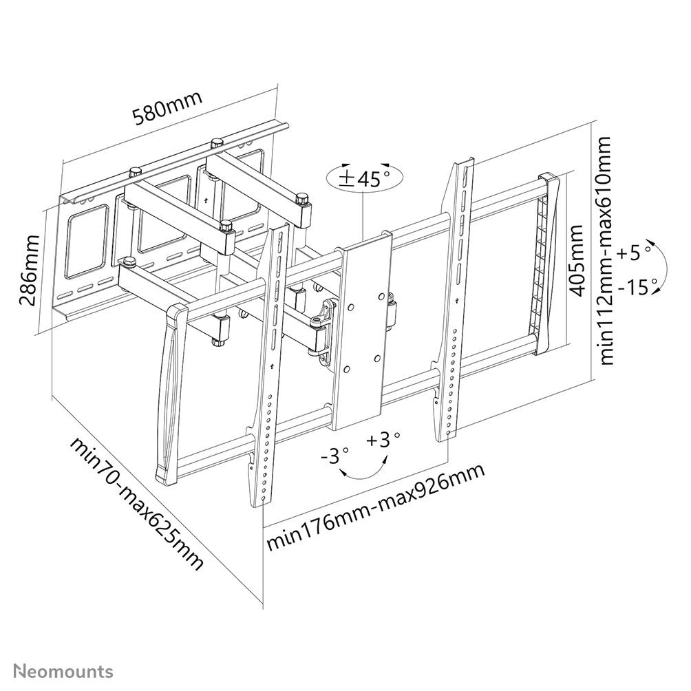 Rca Informatique - image du produit : WALL MOUNT 60-100IN TILT/SWIV B MAX 100KG.VESA200X200 TO 900X600