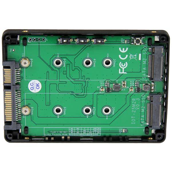 Rca Informatique - image du produit : ADAPTATEUR 2X SSD M.2 NGFF VERS SATA 25 AVEC RAID ET TRIM